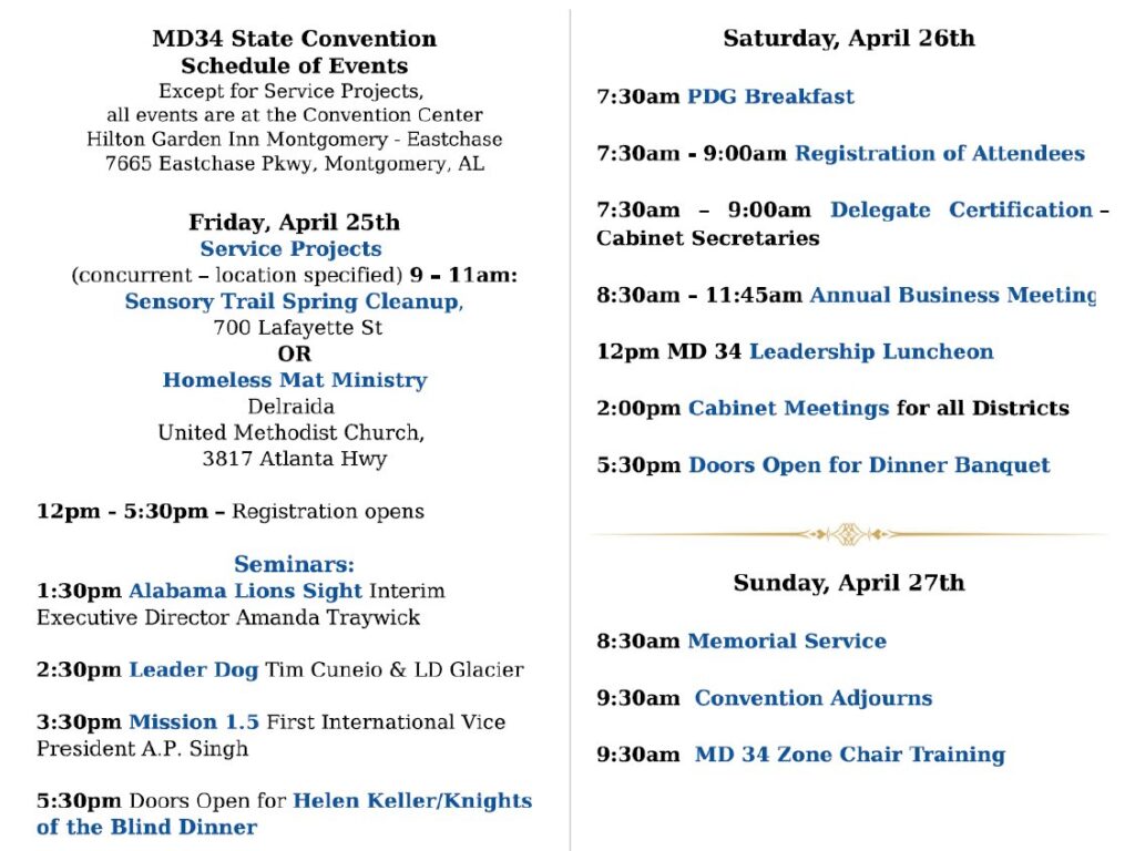 2025 Convention Agenda